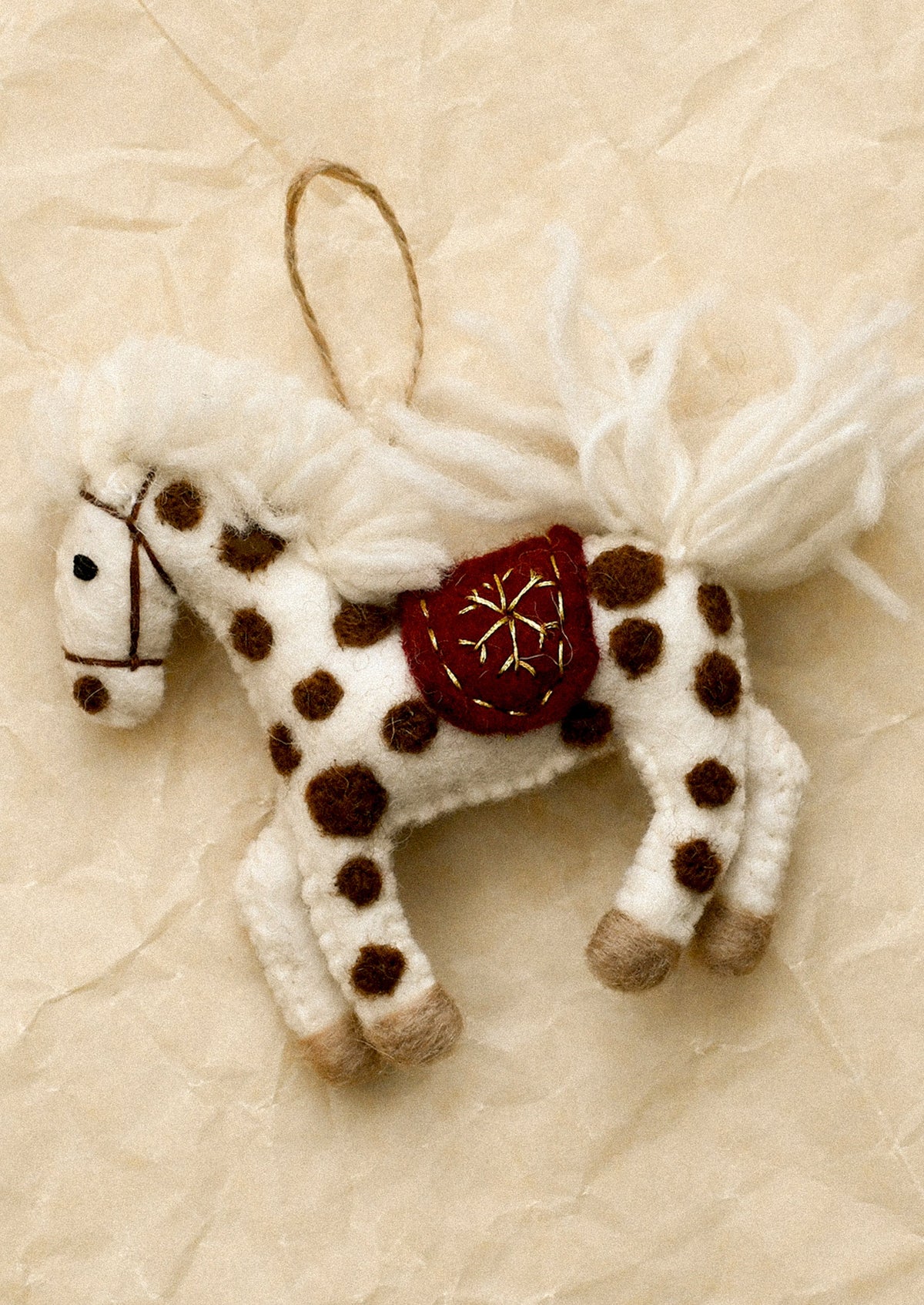 Spotted Holiday Horse Ornament